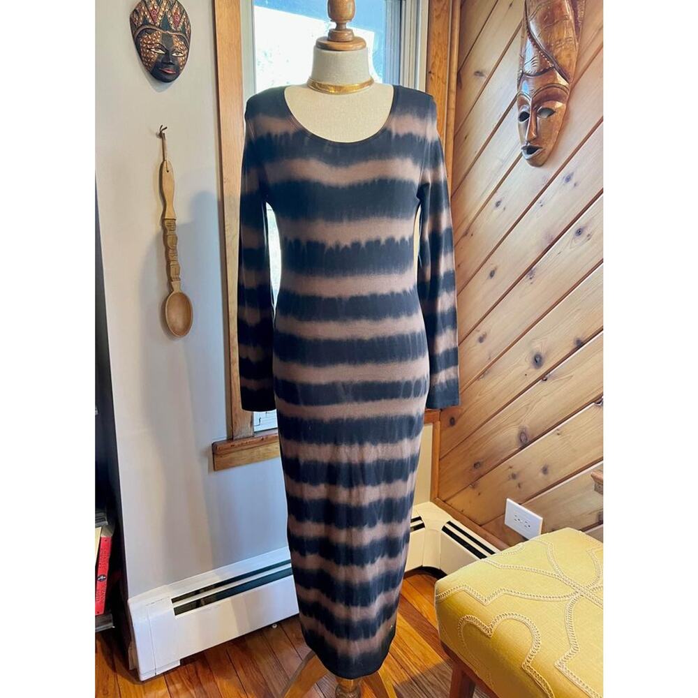Peruvian Connection Tie Dye Long Sleeve Cotton Maxi Dress